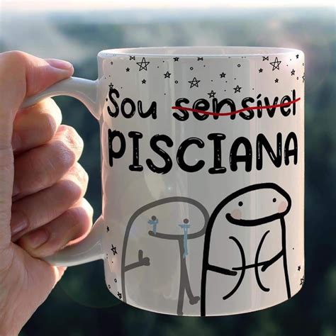 Caneca De Porcelana Personalizada Bonecos Florks Signos Peixes Shopee