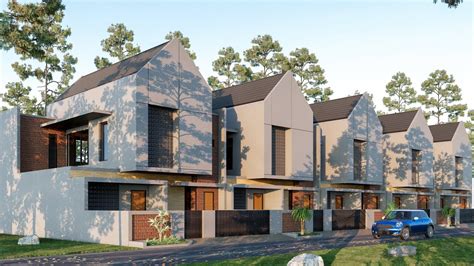 Design Rumah Modern 2 Lantai Menggunakan Archicad 23 Rendering Enscape