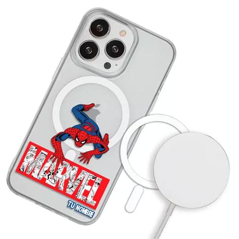 Funda Para Iphone Magsafe Marvel Spiderman Con Nombre Cuotas Sin Inter S