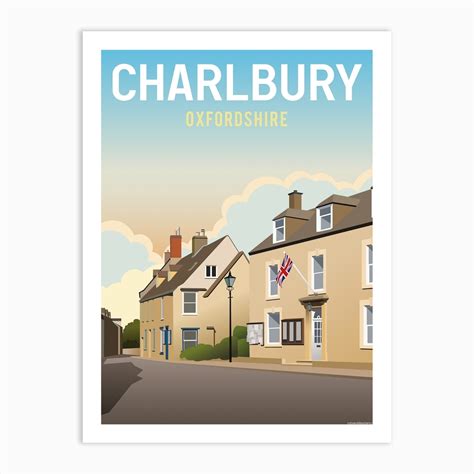 Charlbury Town Hall Street Oxfordshire Art Print by Cotswold Poster Co - Fy