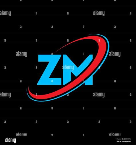 Zm Z M Letter Logo Design Initial Letter Zm Linked Circle Uppercase Monogram Logo Red And Blue