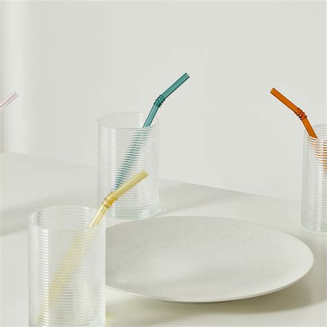 Hay Sip Swirl Straw Set Of 6 In Multi Hay