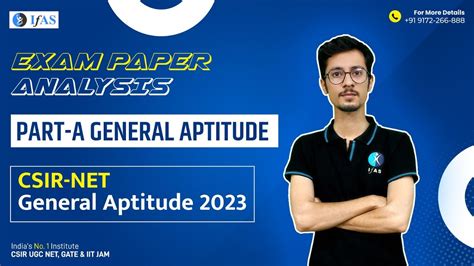 CSIR NET General Aptitude 2023 Exam Paper Analysis IFAS YouTube