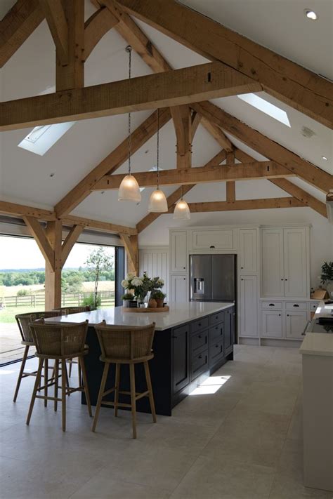 Oak Frame Kitchen Building Ribbons In 2024 Barn Conversion Interiors