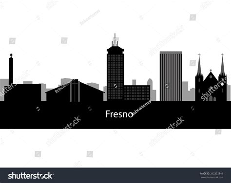 Fresno California Skyline Detailed Vector Silhouette Stock Vector ...