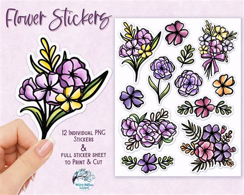 Printable Flower Stickers