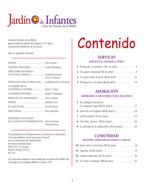 Contenido Escuela Sabática