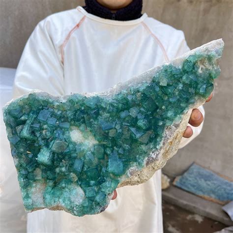 7 5lb Large NATURAL Green Cube FLUORITE Quartz Crystal Cluster Mineral