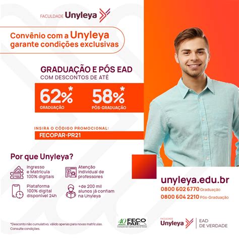 Parceria Entre Fecopar E Faculdade Unyleya Oferece Descontos Exclusivos