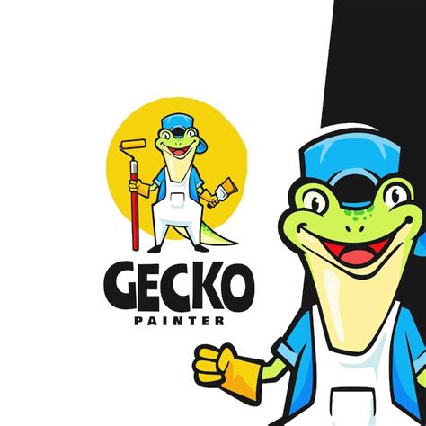 Premium Vector Awesome Gecko Mascot Cartoon Logo Template