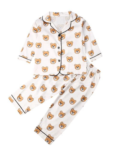 wsevypo - Girls Boys Silk Satin Pajamas Pyjamas Kids Children Sleepwear ...