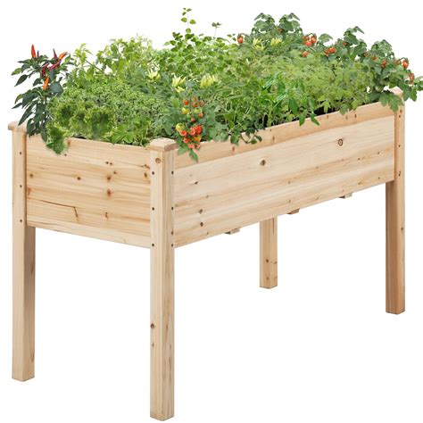 Buy Yaheetech Raised Garden Bed 48x24x30in Elevated Wooden Planter Box