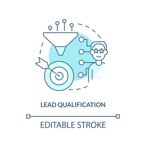 Lead Qualification Turquoise Concept Icon Stock Vector Illustration