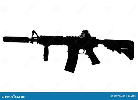 M4 Rifle Silhouette Clip Art