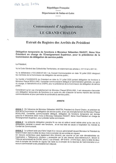 Calam O D L Gation Temporaire De Fonctions Monsieur Ragot S Bastien