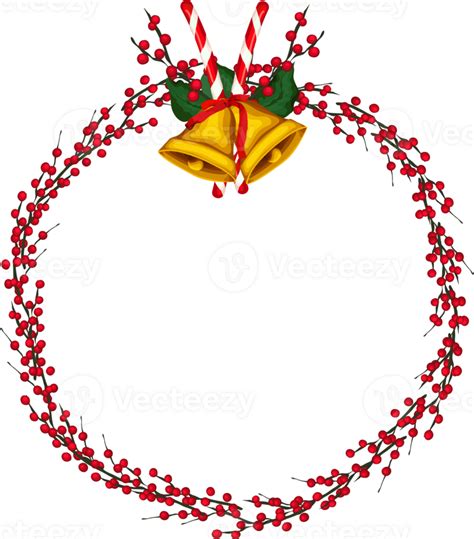 Christmas wreath illustration on transparent background. 32726793 PNG