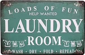 Amazon Laundry Room Loads Of Fun Vintage Tin Metal Sign Home Wall