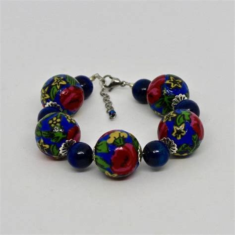 Armb Nder Folklore Armband Highlander Roses Blue Ein