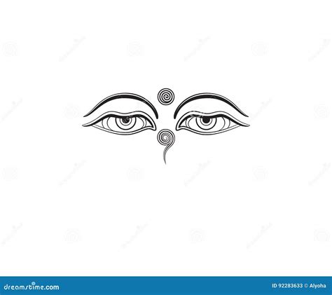 Buddha Eyes Or Wisdom Eyes - Holy Religious Symbol Vector Illustration ...