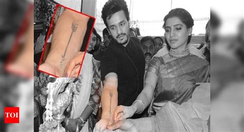 Samantha Ruth Prabhu Akhil Akkineni Seen Sporting A New Arrow Tattoo