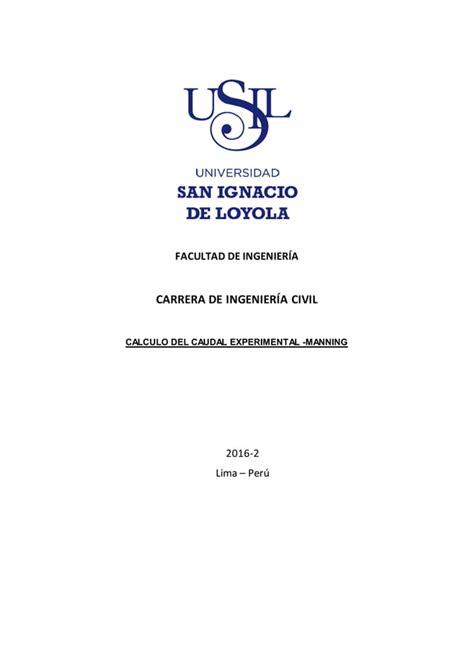 Laboratorio Hidraulica De Canales Pdf Descarga Gratuita