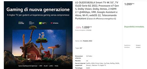 Smart Tv Lg Oled K In Forte Sconto Su Amazon Italia