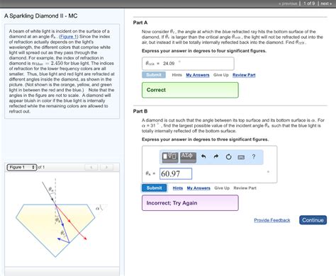 Solved A Beam Of White Light Is Incident On The Surface Of A Chegg