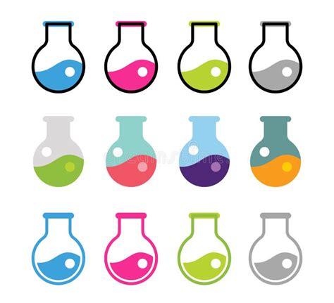 Iconos Del Vector Del Equipo De Laboratorio Fijados Ilustración Del