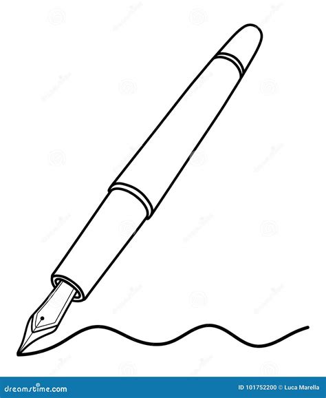 Fountain Pen Writing Stock Vector Illustration Of Doodle 101752200