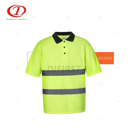 High Visibility Reflective Safety Polo Shirt With Buttons Dfj030