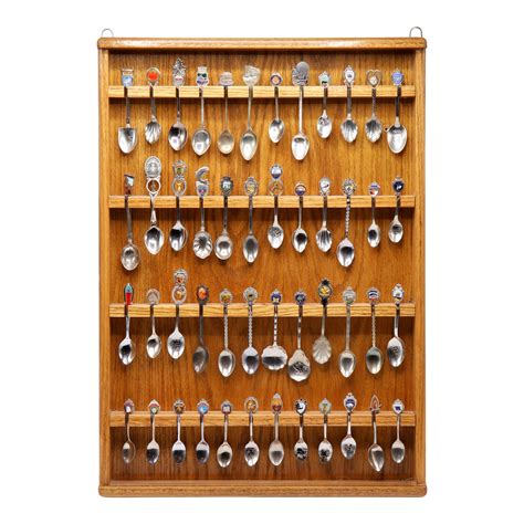 48 Collectible Spoons With Display Case | Chairish