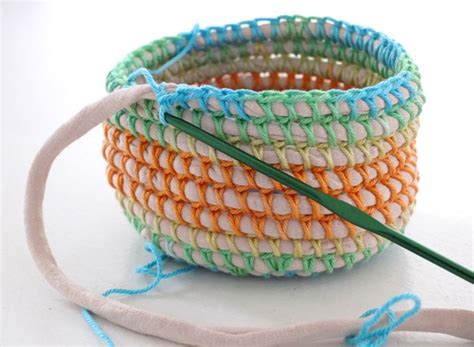 Coil Crochet Rainbow Basket DIY My Poppet Makes