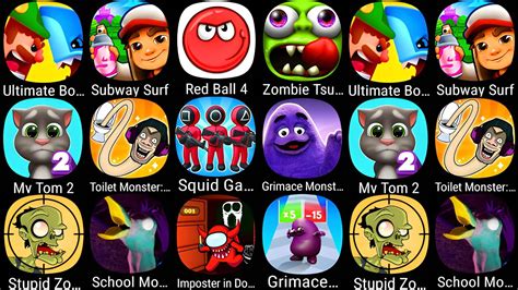 Ultimate Bowmasters Subway Surf Red Ball 4 Zombie Tsunami My Tom 2