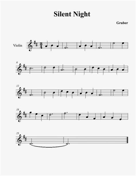 Diy Carol Partitura De Silent Night