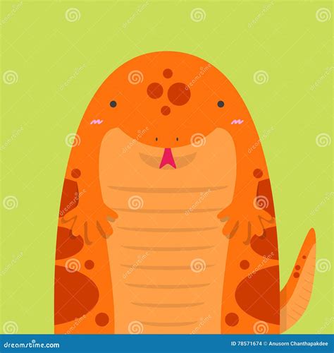 Cute Big Fat Red Salamander Stock Vector Illustration Of Animal