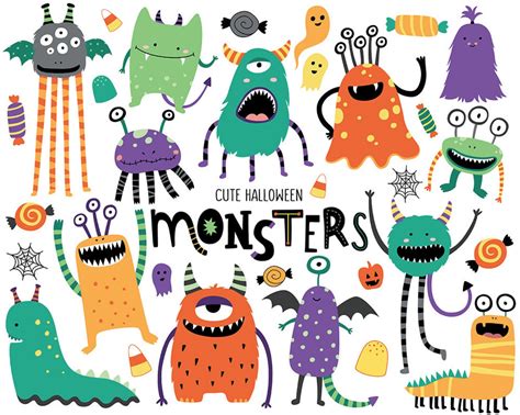 Halloween Monsters Clipart Cute Halloween Clip Art, Monster Clipart ...