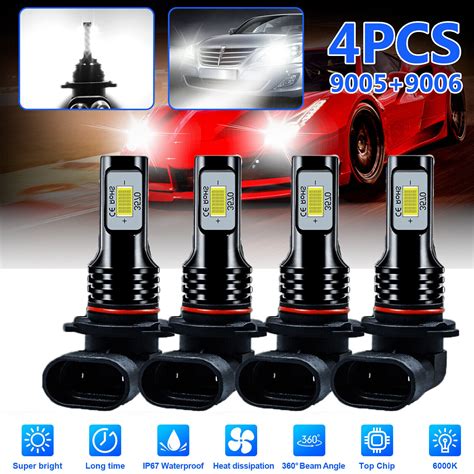 X Led Combo Headlight Bulb Kit High Low Beam Super Bright