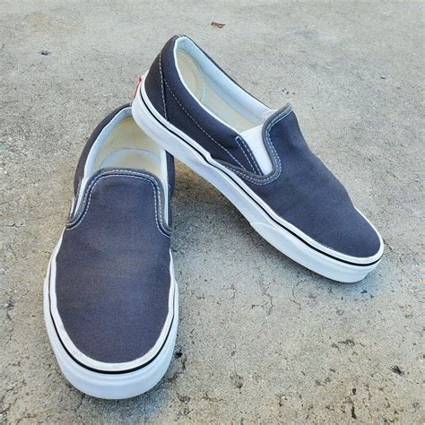 Vans Classic Slip On Charcoal Fashion Sneakers Canvas Shoes Etsy