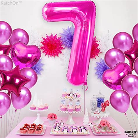 Giant Hot Pink Number 7 Balloon 40 Inch Hot Pink 7 Balloon For