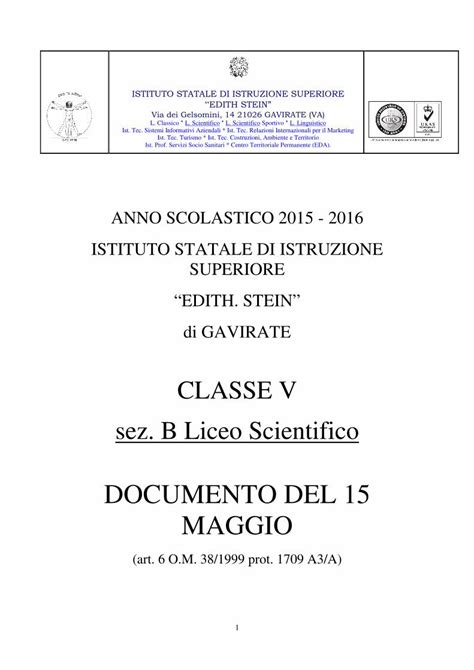 PDF DOCUMENTO DEL 15 MAGGIO Steingavirate Gov It 1 Anno