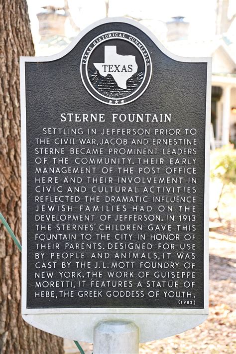 Sterne Fountain Jefferson Texas Historical Marker For T Flickr