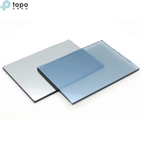 5mm 6mm Dark Blue Coated Reflective Glass For Building