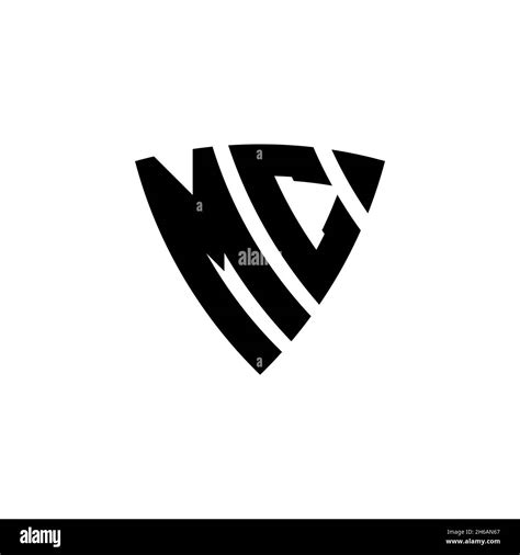 Letra Del Logotipo De Mc Monogram Con Diseño De Estilo De Forma De Escudo Triangular Aislado