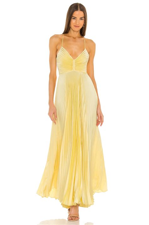 A L C Aries Gown In Lemon Meringue Revolve