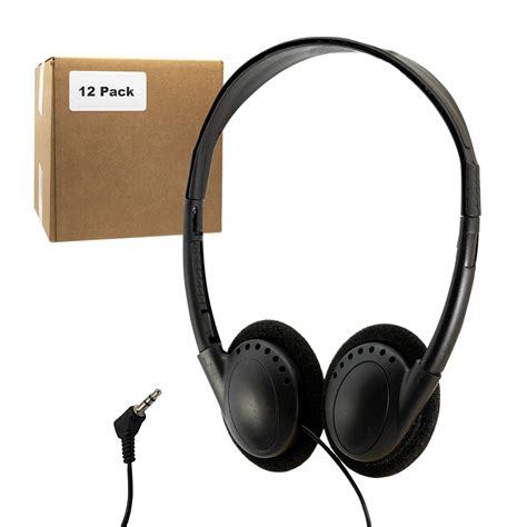 Buy (12 Pack) Bulk Headphones for School Library Classroom Airplane ...