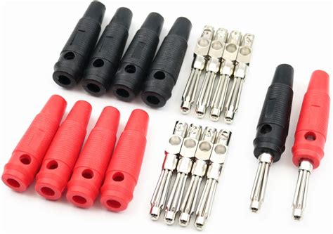 Pairs Black And Red A High Current Screw Type Mm Banana Plugs Male