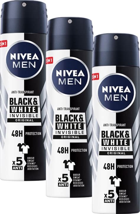 Nivea Men Invisible For Black White Power Deodorant Spray 3 X 150