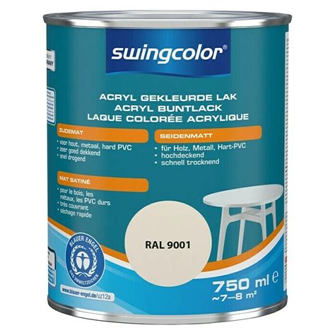 Swingcolor Acryllak Ral 9001 Crèmewit Crèmewit 750 Ml Zijdemat