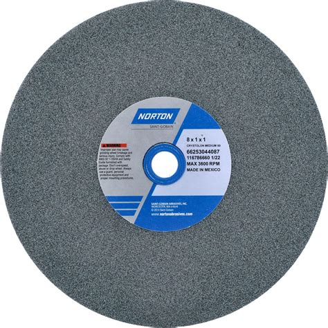 Norton Bench And Pedestal Grinding Wheel 8 Dia 1 Thick 1 Hole Dia Silicon Carbide Msc