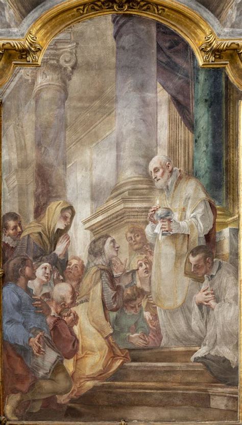 Genova Italy March The Fresco Of St Philip Neri At The